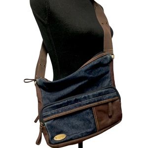 Nine West | vintage denim and faux suede crossbody bag